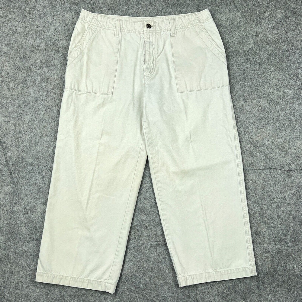 Royal Robbins Pants Womens 12 Tan Khaki Cropped Cotton Hiking Outdoors Casual